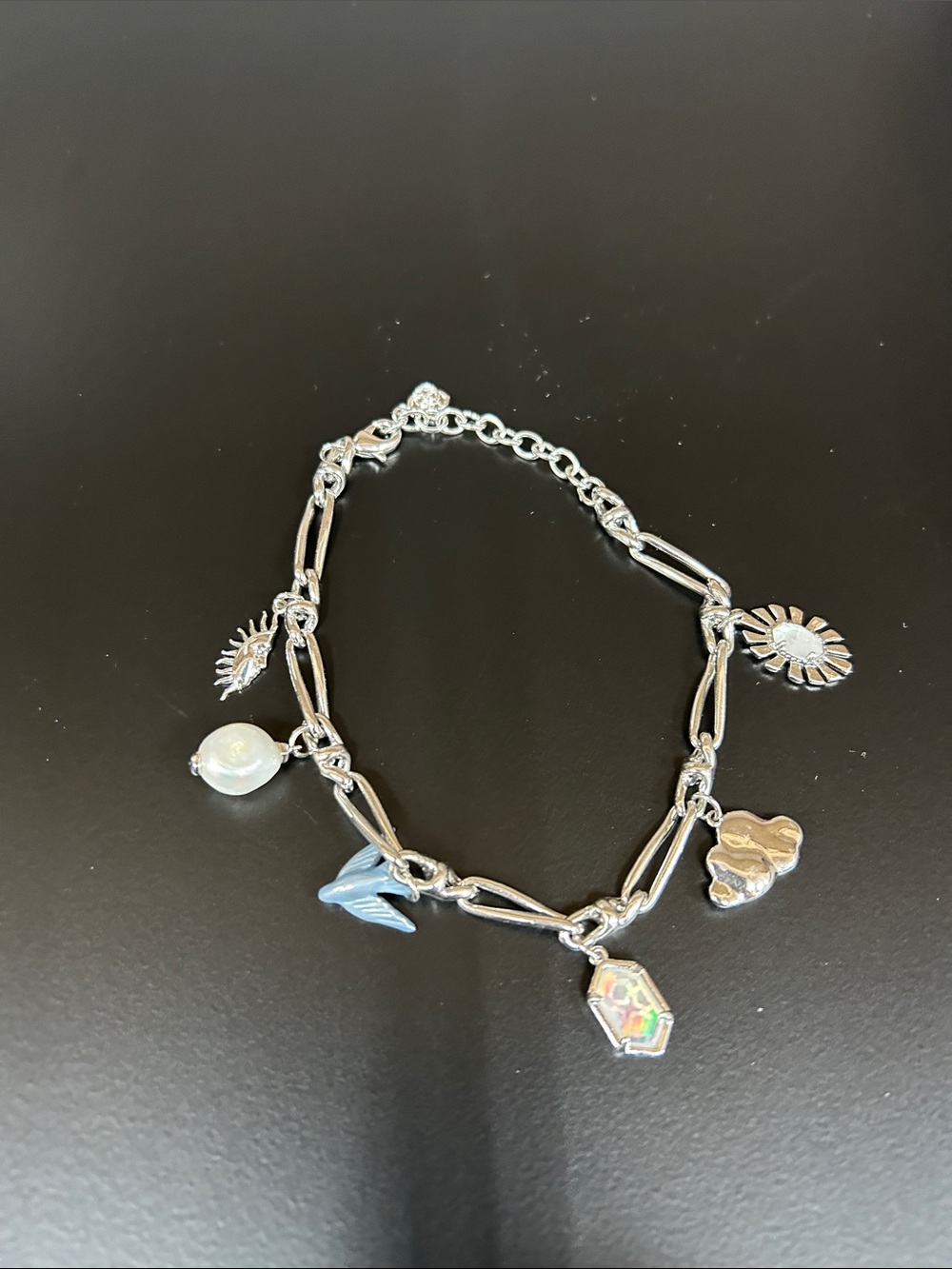 Kendra Scott Sterling Silver Charm Bracelet with Mixed Charms